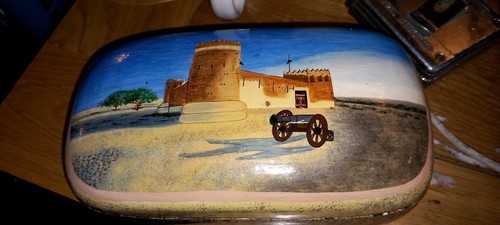 Paper mache box handpainted - box,,