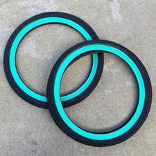 PAIR of FIT BMX BLACK w/ TEAL
