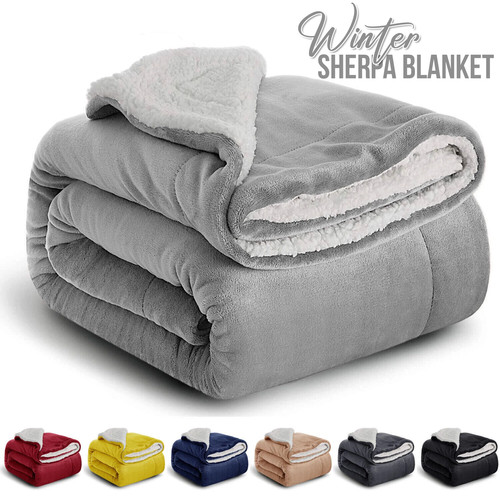 Large sherpa fleece blanket - sherpa,