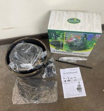 2 Tier Garden Barrel Pump Water Fountain Cascade Outdoor Patio Deck Feature