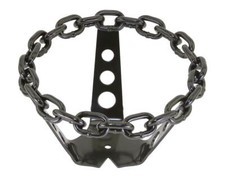 Lowrider Black Steel 8-1/2" Wide Bicycle Chain Steering Wheel 5 "High