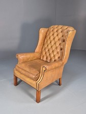 Vintage Leather Wing Back Georgian Style 1970s Retro  EB10457a VLEA