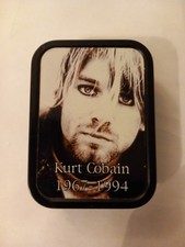 kurt cobain tin 3 x 4.25 inches tabacco tin used but not for tabacco had keys in