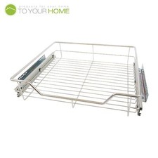 600mm Pull Out Chrome Wire Basket Drawer for Kitchen Cabinets Cupboards