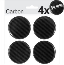 4x 54mm Carbon Domed Resin Stickers Wheel trims Centre Cap Hub Caps Badge Emblem