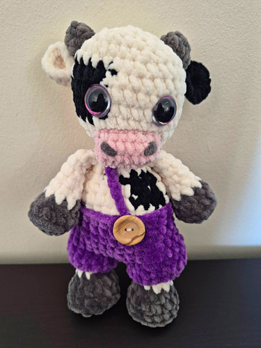 Handmade crocheted plush cow - handmade,