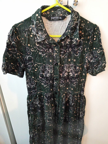 Disturbia green print - , belted