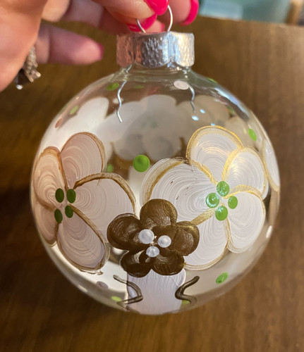 Clear blown glass hand painted - glass,