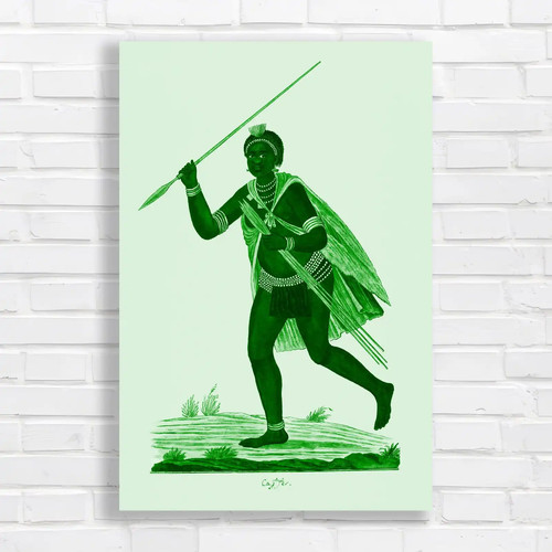 Tribal warrior with spear - tribal,
