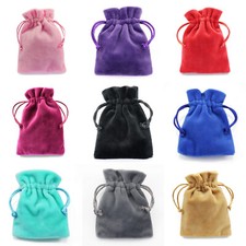 Velvet Jewellery Gift Bags Drawstring Pouches Thick Soft Wholesale 8x10cm