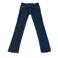 Womens Diesel Jeans Slim Fit Low Rise Stretch Dark Blue Wash Zip Fly Liv W27 L30