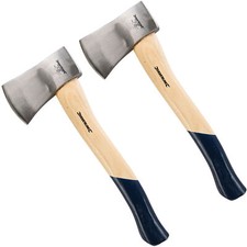 ONE OR 2 PACK WOODEN HANDLED HAND LOG AXE FIREWOOD CHOPPER HATCHET WOOD CHOPPING