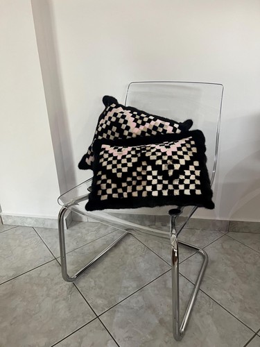 Brand new intarsia real mink - new,