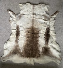 Large Premium Reindeer Hide Rug Dark Shade Natural Marking Genuine Skin