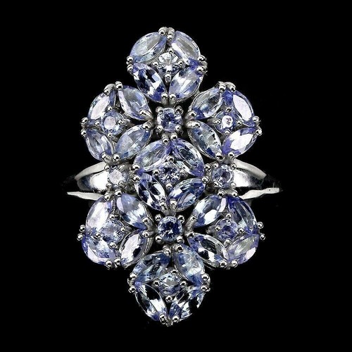 Silver ring blue tanzanite - silver,