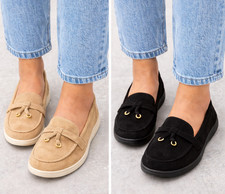 Womens Ladies Suede Loafers