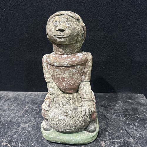 Vintage concrete flowerpot man - concrete,