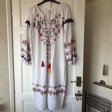 Zara Colourful Print Jacket Kimono Cover Up - Small - Rope Belt Beach Robe 10 12