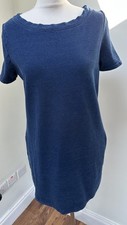TU Denim Shift Dress Size 10/12 Blue Very Stretchy & Thick Very Good Condition 