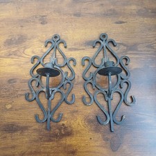 Pair Vintage Wrought Iron Wall