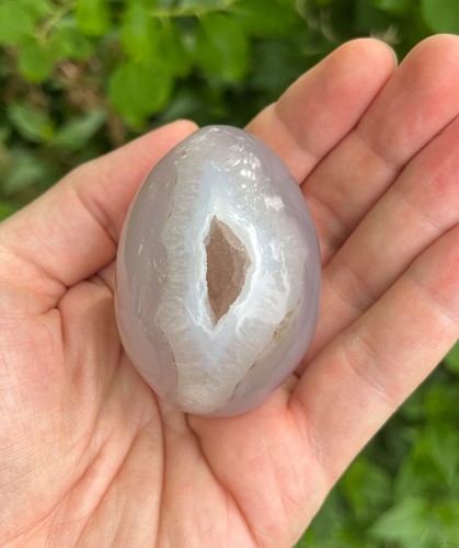 Druzy grey agate egg natural - egg,