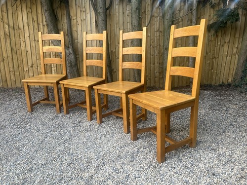 Solid oak ladder back high - back,
