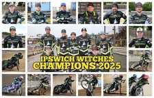 IPSWICH WITCHES--CHAMPIONS 2025--SPEEDWAY--PROGRAMME BOARD