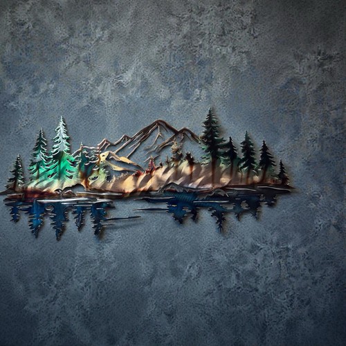 Mountain reflections metal - reflections,
