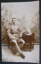 WW1 Era RPPC PTE BURGESS ROYAL WEST KENT REGIMENT BANGALORE INDIA PITH HELMET