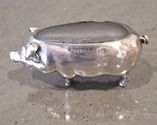 Antique silver pig pin cushion - silver,