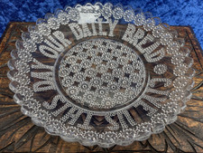 Antique DAVIDSON "Give Us This Day Our Daily Bread” 7.5'' Pressed Glass Bowl EXC