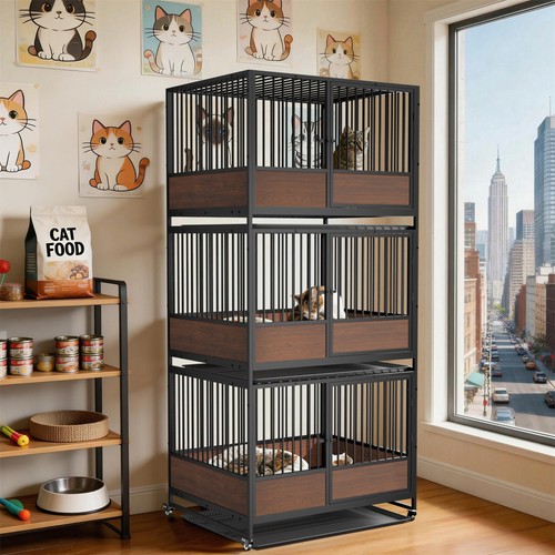 Heavy duty cat - cage, stackable