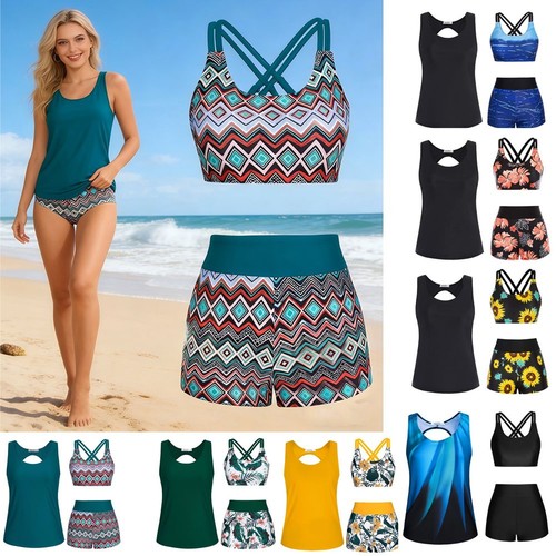 Piece patterned tankini set - piece,
