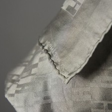 Hermès - Men's Authentic Silk Pocket Square Silver Branded Pattern Grey - 16.5"