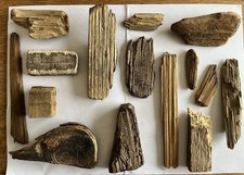 15 FLAT ish DRIFTWOOD PIECES Sea Wood Ocean Model Beach Hut Craft Art Collage