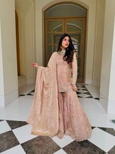 Simar Silk Peach Pink Gharara