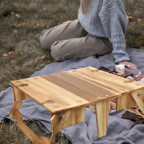 Wood folding table with - wood,