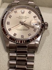 Rolex Solid 18K White Gold Datejust President Factory Diamond 31 M68279