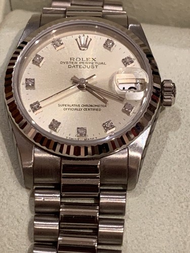 Rolex solid 18k white gold - rolex,