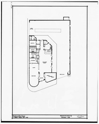 Plan greyhound bus - 1., depot