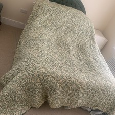 Sanderson Bedspread Reversible Quilted Morris Willow Bough Pattern Double Size