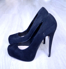 Carvela Kurt Geiger Ladies Platform Court Shoes Black Suede Size 5 / 38