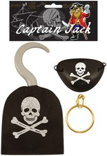 Pirate Hook, Eye Patch, Earing