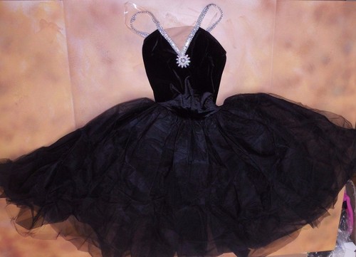 Black velvet ballet costume - black,