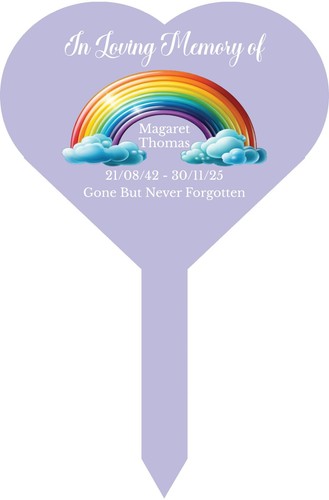 Personalised rainbow heart - personalised,