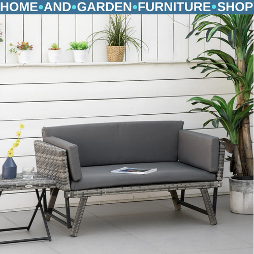 Rattan folding daybed - in, 1