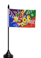 Happy 50th Birthday Table Flag