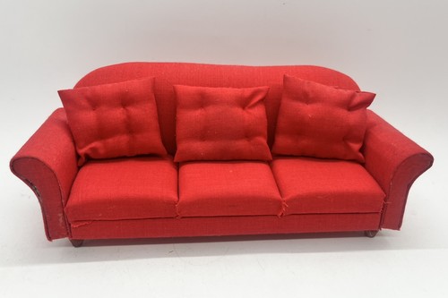 Dolls house furniture - red, sofa