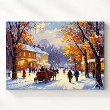 Horse Drawn Sleigh Ride Canvas