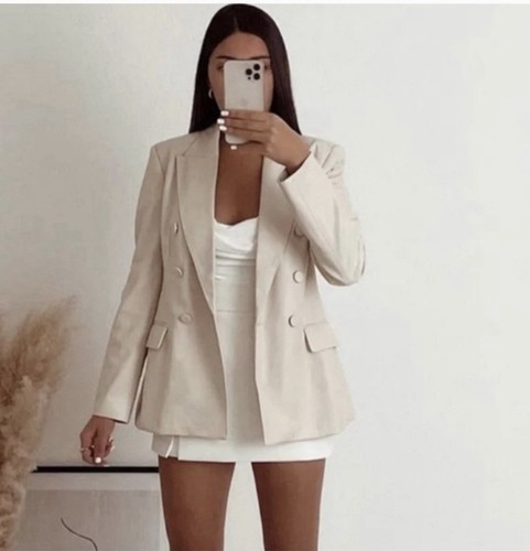 Zara faux leather blazer - faux, color